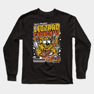 Retro Cereal Box Leopard Crunchies // Junk Food Nostalgia // Cereal Lover Long Sleeve T-Shirt